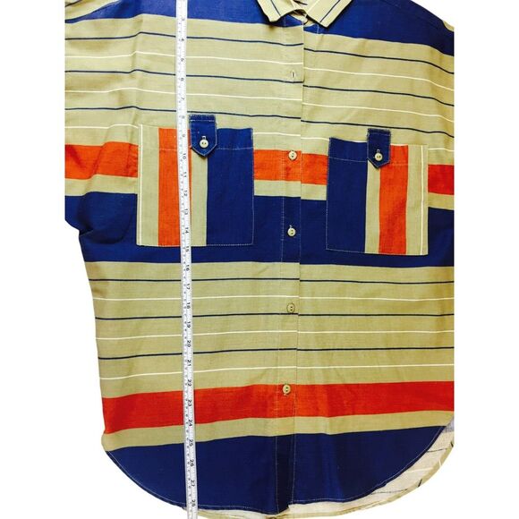 Kiks Top Womens Size 38 Multicolored Striped‎ Dolman Sleeves Retro Vintage - Picture 5 of 6